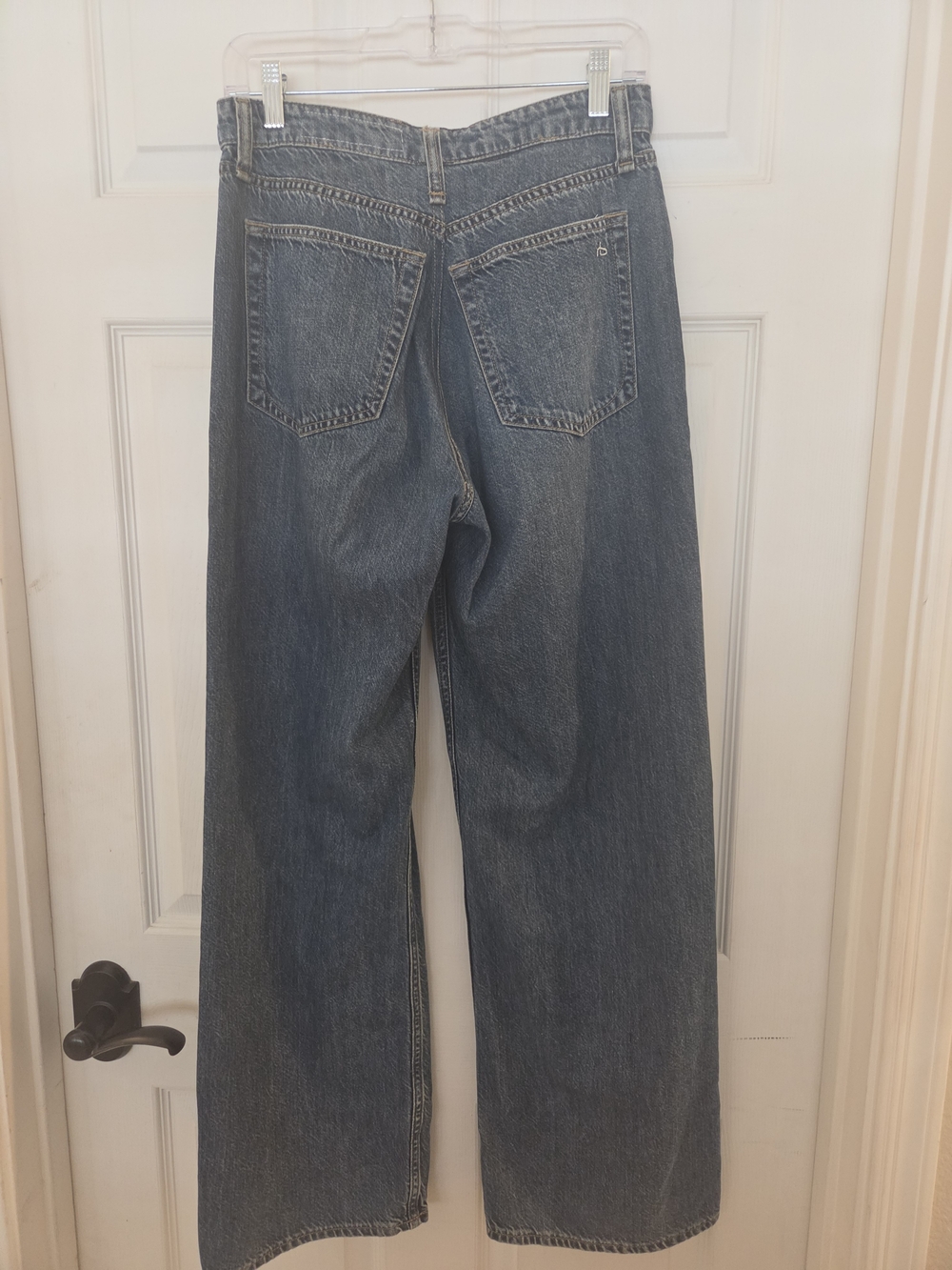 rag & bone Women's Wide-Leg Mid-rise Jeans in Medium Blue Wash - Picture 2 of 7